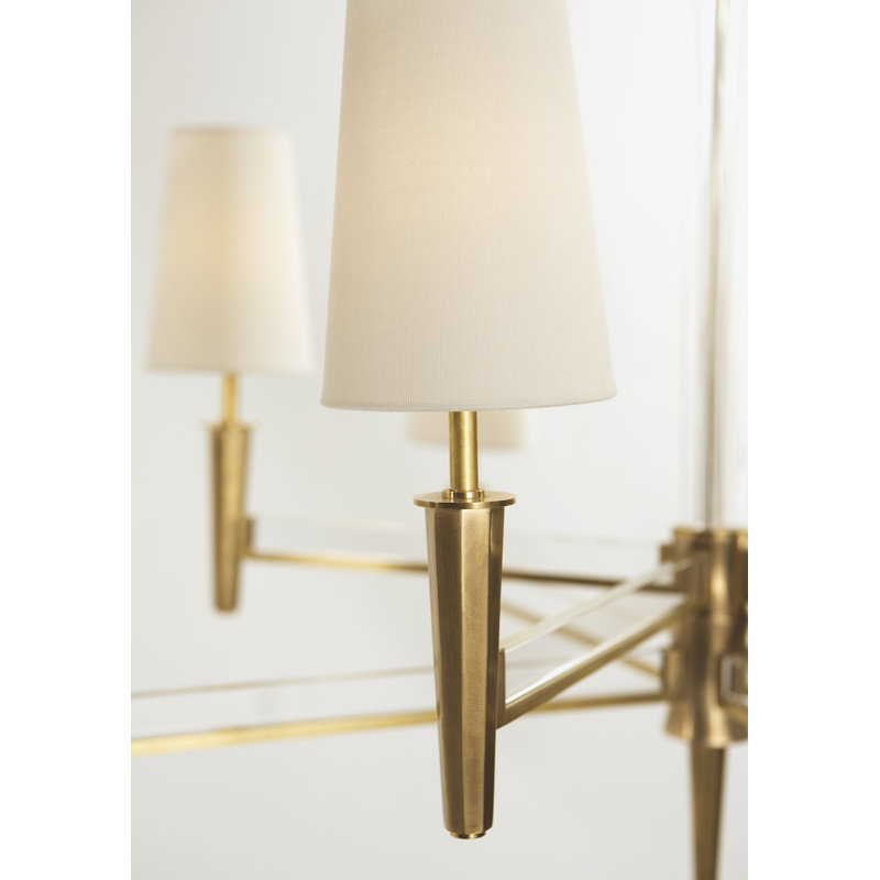 Thomas O'Brien Lyra Two Tier Chandelier, Hand-Rubbed Antique Brass