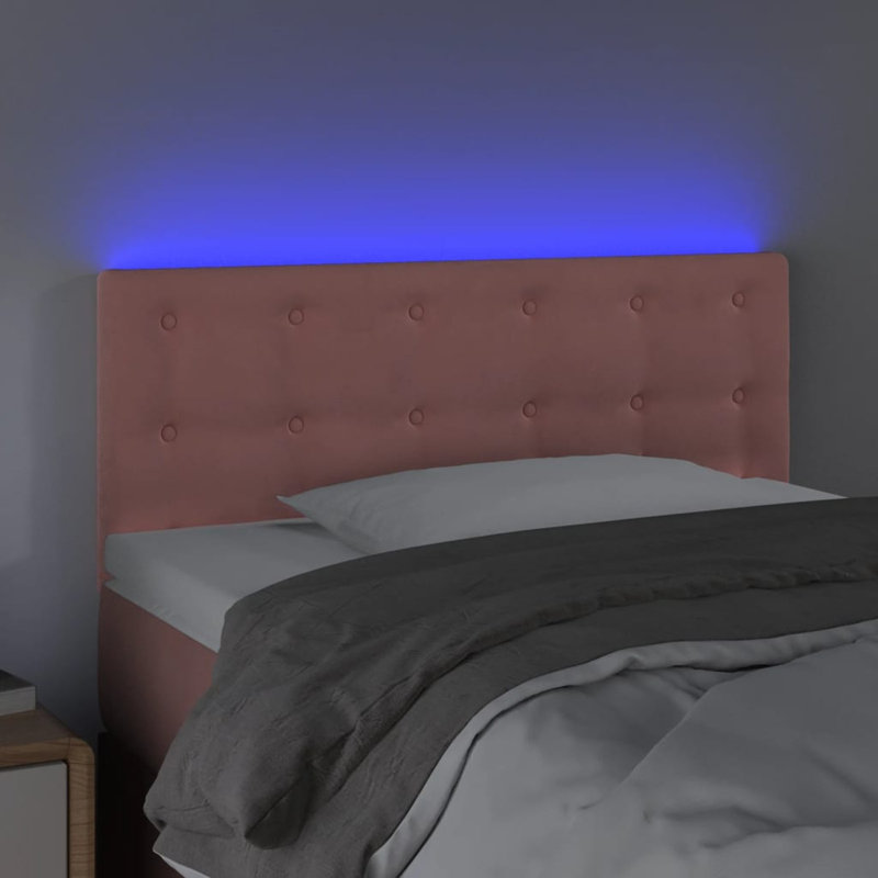 Headboard, Pink Velvet, 88cm H x 100cm W x 5cm D