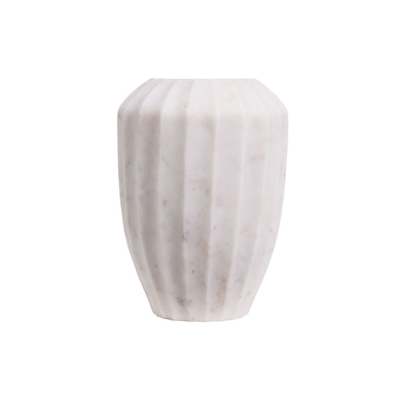 Flora Handmade Marble Table Vase, 10" H x 7" W x 7" D