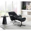 Fauteuil d'appoint pivotant noir avec repose-pieds