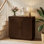 Buffet avec rangement, armoire de rangement arquée cannelée avec tablette réglable, bar à café modulaire en bois, console moderne pour le salon, la cuisine, le vestibule et la salle à manger, brun