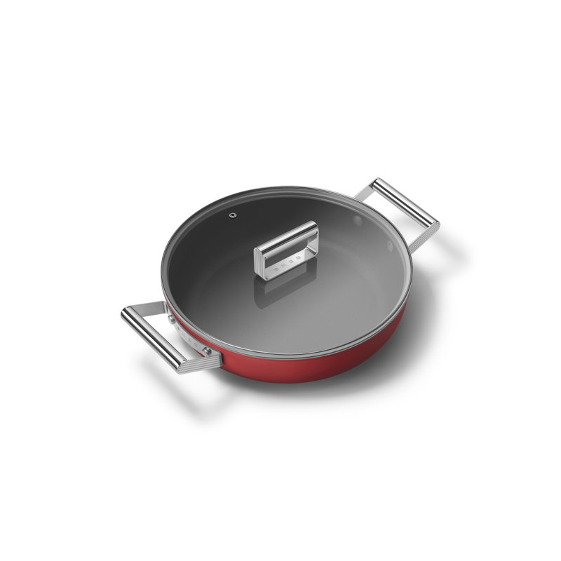 SMEG 4 Qt. Deep Pan w/ 11" Lid, Red