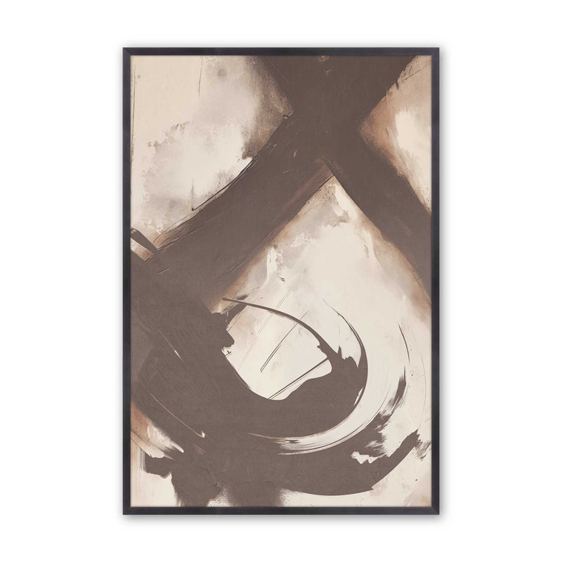 Abstract Sienna Swirl I, Weathered Zinc Single Picture Framed, 15.25" H x 12.25" W