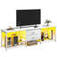 Meuble télé moderne avec éclairage DEL, 2 tiroirs en tissu et supports média, 55 ou 63 pouces-1833932698-1833932696