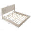 Structure de lit plateforme en bois massif avec tête de lit, aucun sommier nécessaire, lit sur pied, assemblage facile, très grand lit, beige-1552302146-1552302151