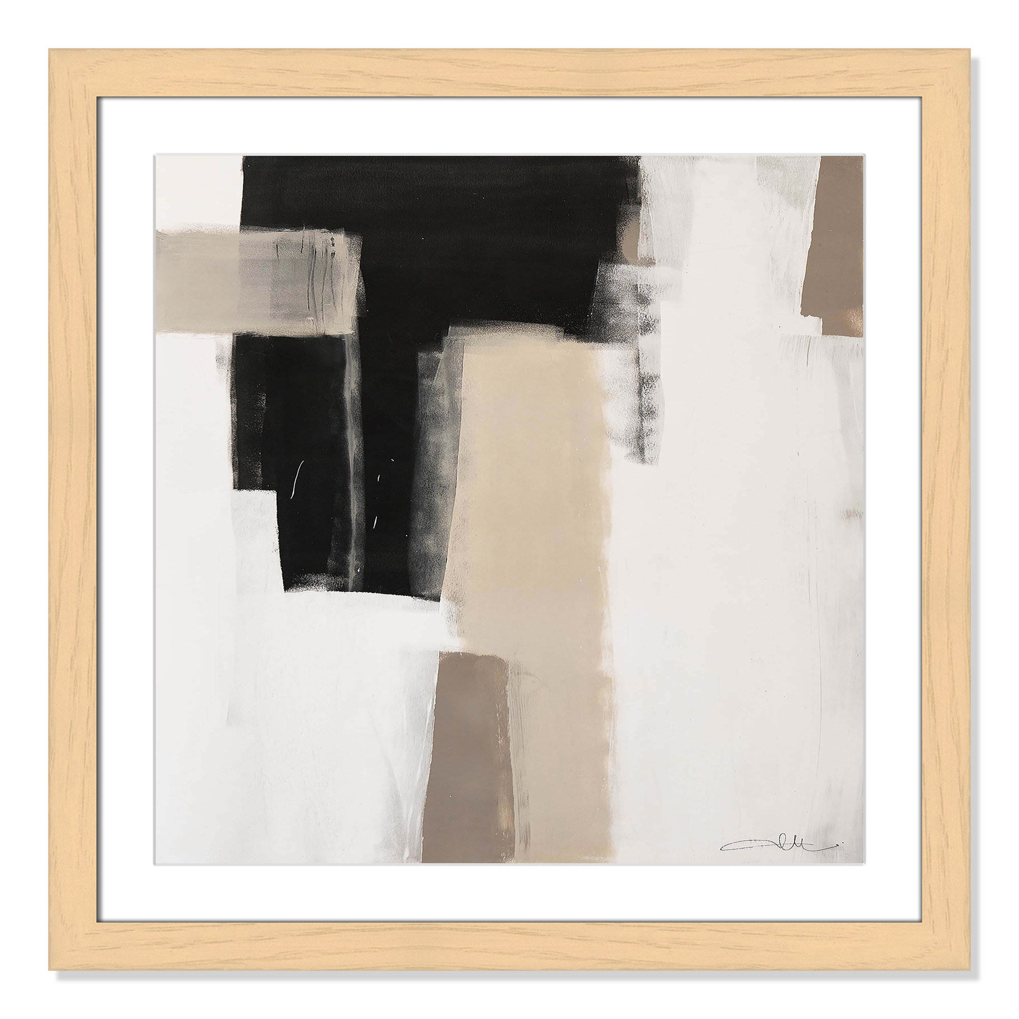 Earth Scapes I-A Print by Casa Fine Arts, 29" H x 29" W x 1.25" D, Natural Cube Framed