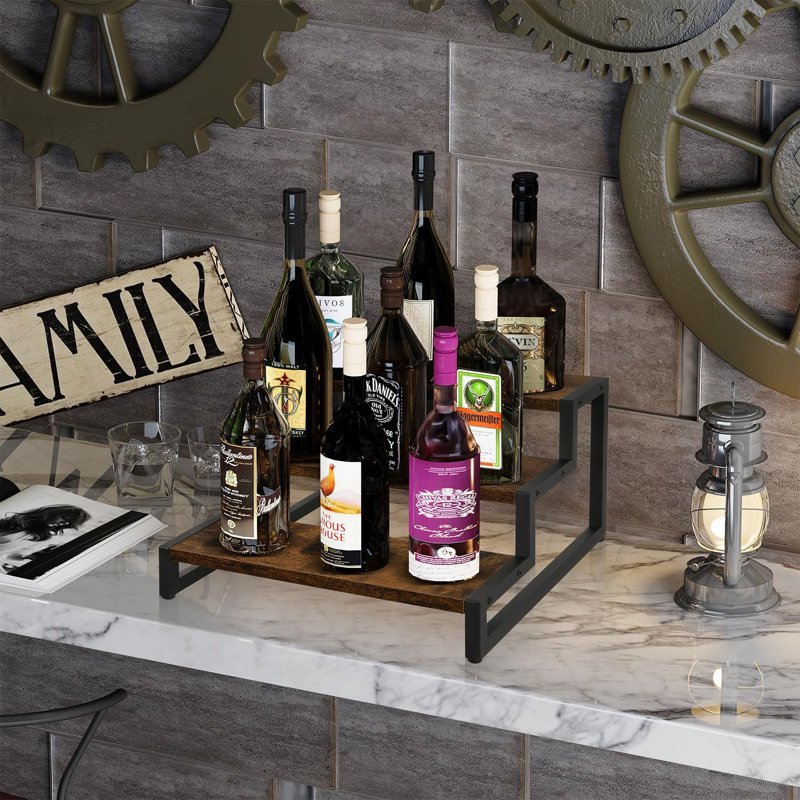 Spice Rack Organizer For Countertop,  Kitchen Counter Shelf, Wooden Tiered Display Stand Shelf,(3 Tier).