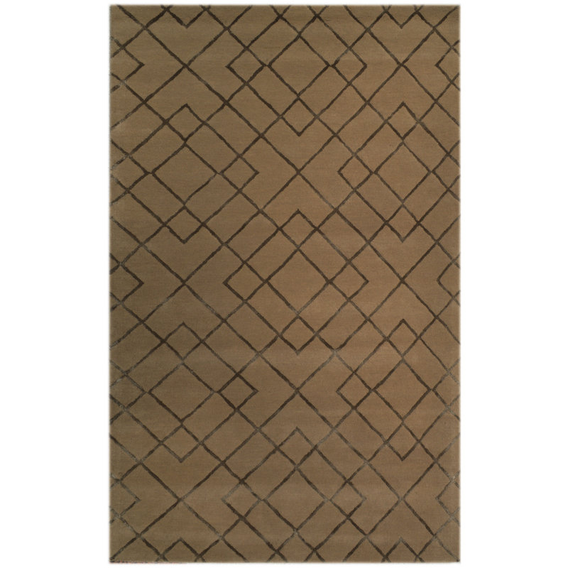 Highway Geometric Wool Area Rug, Rectangle 122 x 183cm