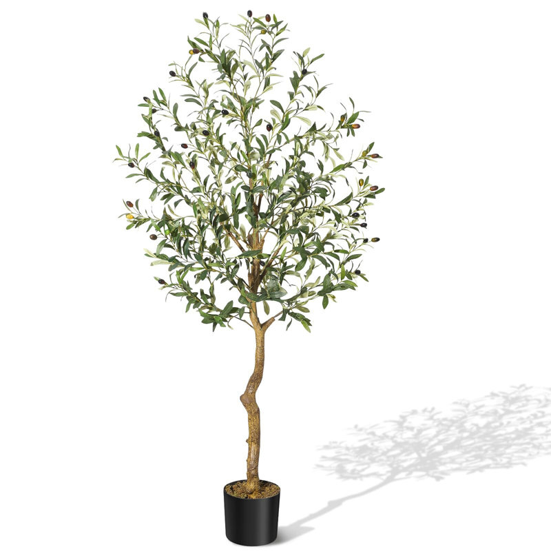 Faux olivier artificiel d'intérieur, faux olivier avec mousse, H 60 po x l 6,5 po x P 6,5 po