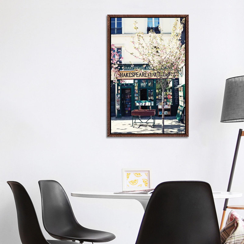 Shakespeare And Co by Caroline Mint - Print on Canvas, Classic Brown Wood Framed, 101.6 cm H x 66.04 cm W