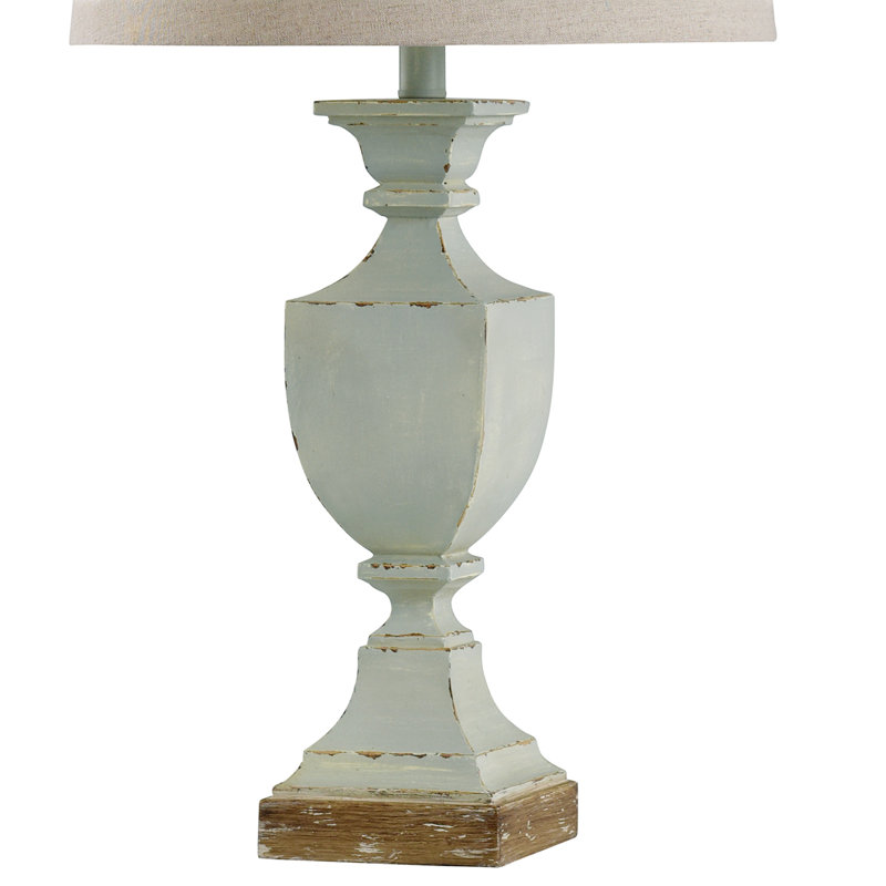 Weathered Blue and Beige Traditional Table Lamp