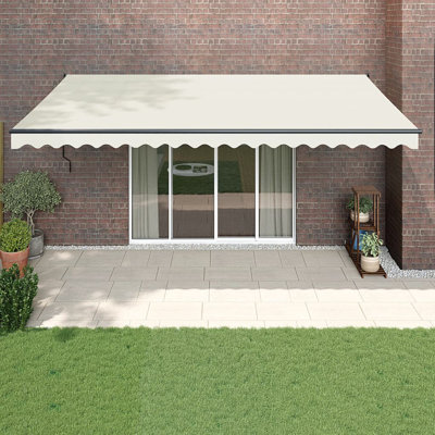 Dakota Fields Polyester Cover Retractable Patio Awning