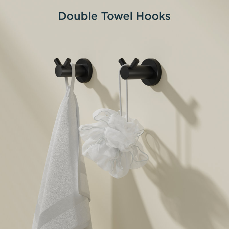 5 - Piece Bathroom Hardware Set, Matte Black