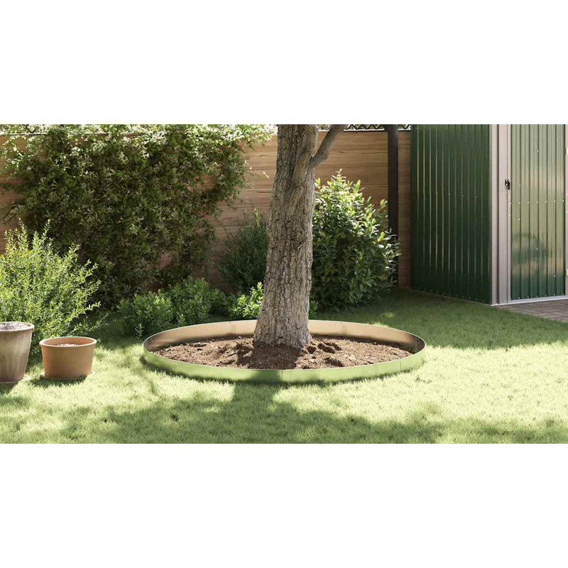 Lawn Edging 10 Pcs Grey Steel, 20cm H x 100cm W x 0.05cm D