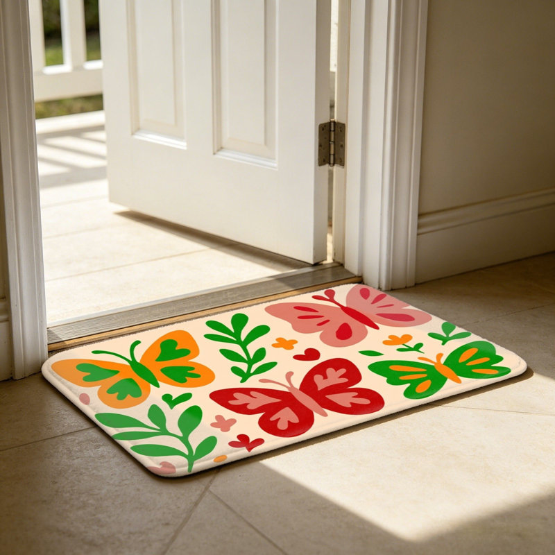 Tapis floral multicolore 24 po x 36 po pour l'extérieur et l'intérieur