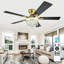 Ventilateur de plafond en cristal moderne de 52 pouces avec lumières, télécommande, installation facile, câble de sécurité, température de 3 couleurs et fonction de mémoire-117169696-117170143