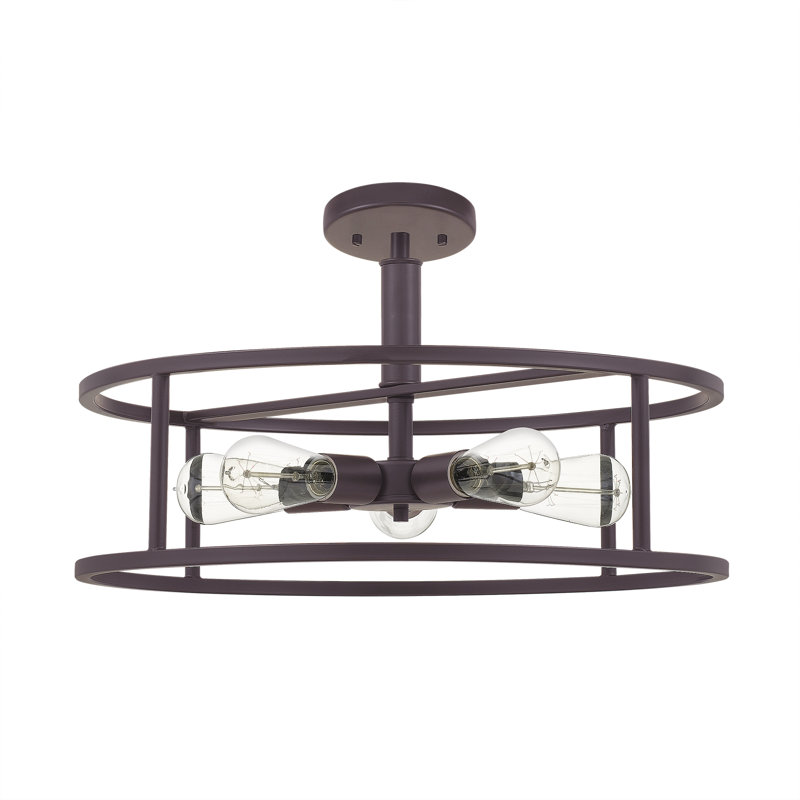 Plafonnier semi-encastré 5 lumières 20 po Tristin, Bronze occidental