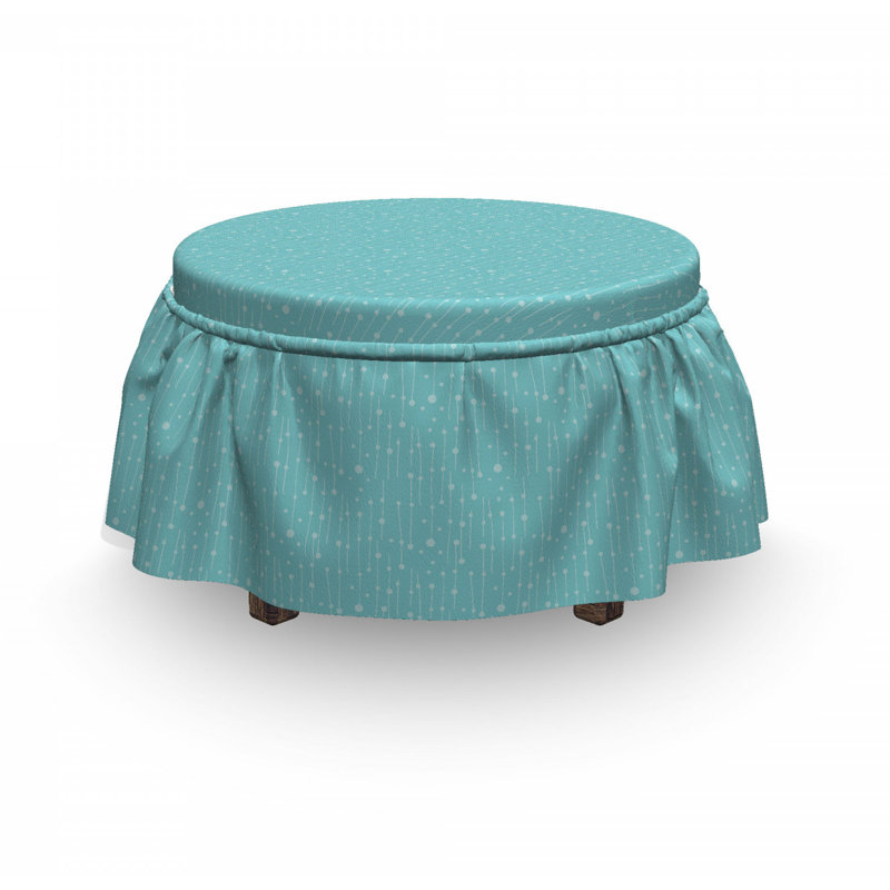 Housse pour repose-pieds doux tiny points et rayures