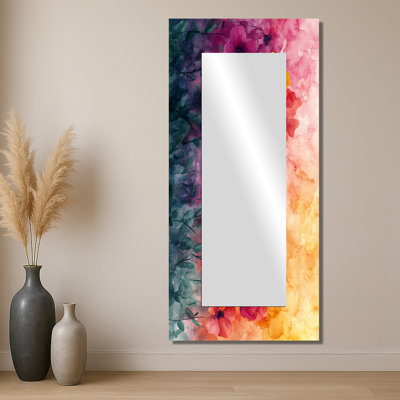 Fleurs lumineuses aux couleurs vives, Art moderne I - Art mural miroir floral - imprimé sur métal