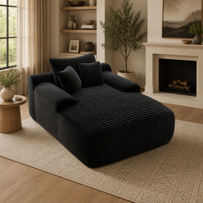Méridienne convertible moelleuse avec accoudoirs larges et coussins décoratifs, canapé-lit douillet pour le salon et la chambre à coucher
