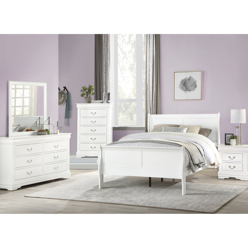 Queen Bed In White Shade, Classic Elegant Look, Drawer For Space Utilization, Brushed Nickel Hardware Finish, Box Spring Required Supportive Sleep, Pine Wood Structure, Contemporary Bedroom Decor