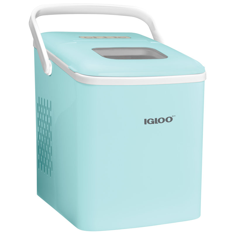 Igloo 26-Pound Automatic Self-Cleaning Portable Countertop Ice Maker Machine With Handle, Aqua