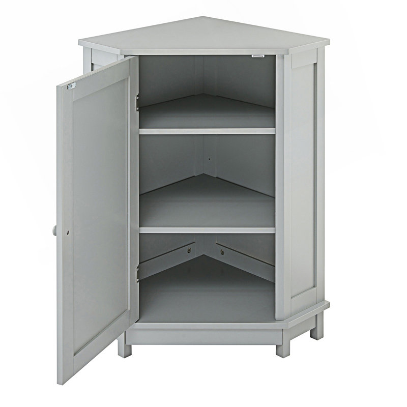 Armoire de salle de bain, armoire de rangement de coin triangulaire avec tablette réglable, armoire d'appoint