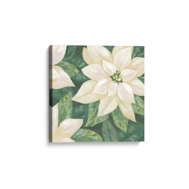 «Pearlescent Poinsettia I» par June Erica Vess, reproduction d'art sur toile, H 36 po x l 36 po