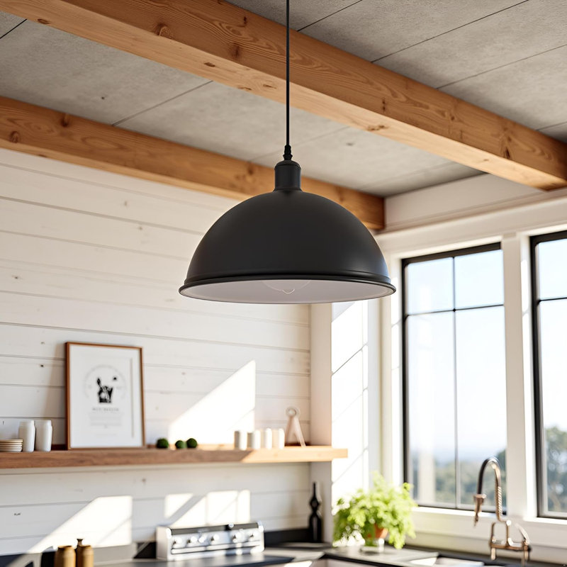 1 - Light Dome Pendant, Black