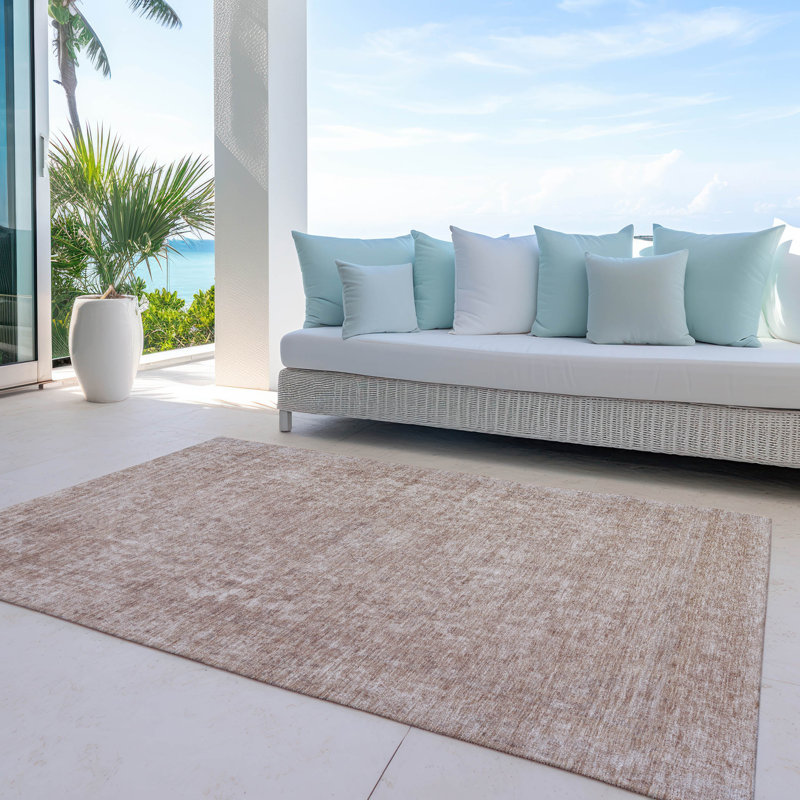Tapis cuivre intérieur / extérieur lavable à la machine Claudian ACN1645, Rectangle 10 pi x 14 pi