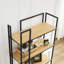 Bibliothèque moderne à 5 niveaux, tablette haute pour livres, trousse de rangement pour garage, CD, DVD, rangement d'angle de style industriel pour chambre, bureau, cuisine, salon, brun rouille