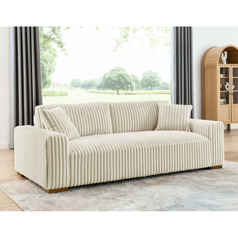 Canapé à accoudoirs carrés 89 po Valedge, Beige