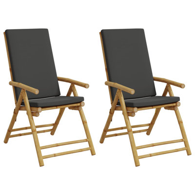 Bay Isle Home™ Folding Bistro Chairs 2 Pcs With Cushions Bamboo by Bay Isle Home