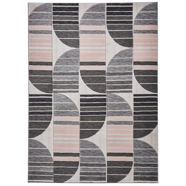 Fava area rug Machine Woven Rectangle Grey/Rose