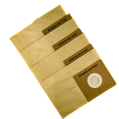 OVENTE Replacement Dust Bags for ST1600B, Compatible with Zing Canister Vacuum Series, Collect and Trap Dirt Efficiently, Compact Disposable Cleaning Bag Set, Brown ACPST16704