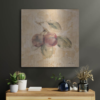 Art mural en métal Rosalind Wheeler «Plums Square» par Cheri Blum