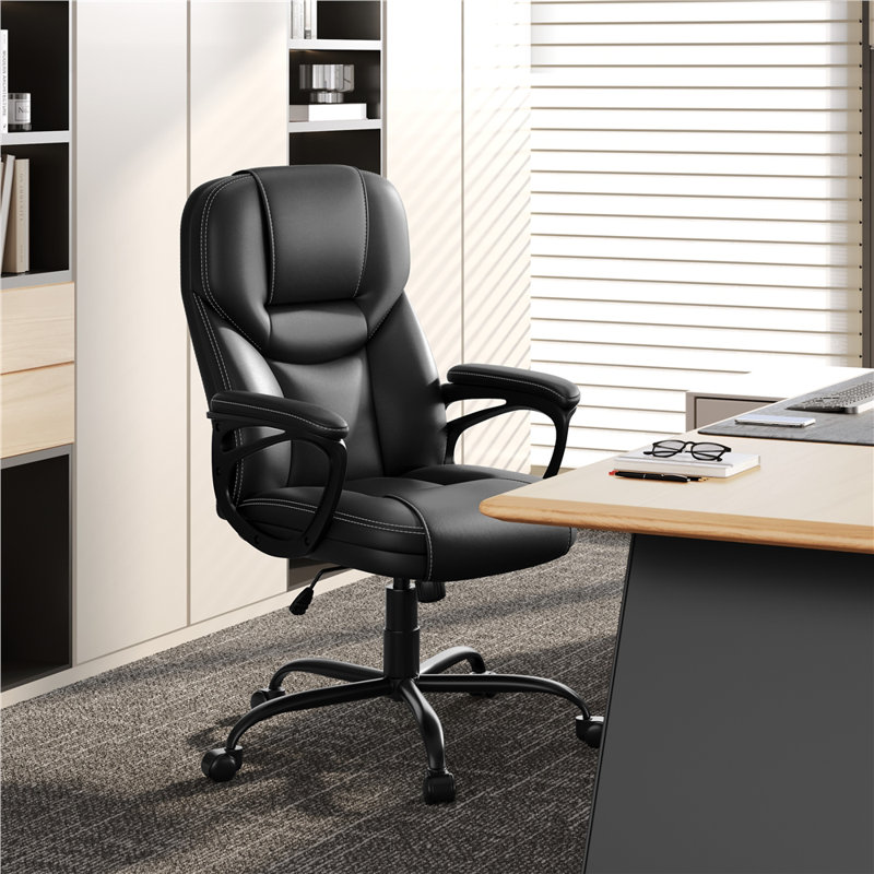 Yaheetech Executive Chair and Task Chair with Headrest, Black