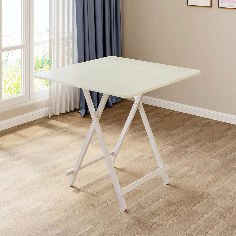 Kruter Foldable Square Dining Table, White, 74cm H x 80cm L x 80cm W