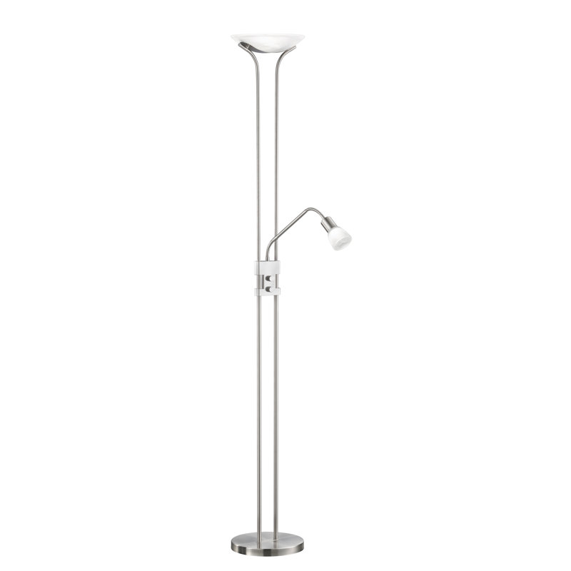 Rasco Floor Lamp, Matte Nickel