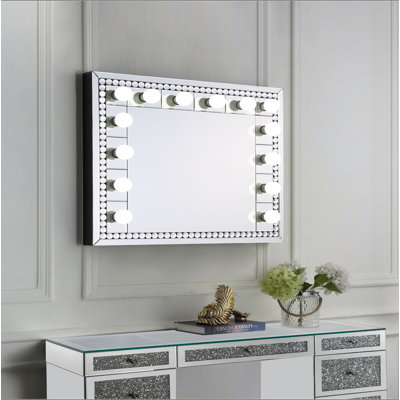 Farai Mirrored & Faux Crystal Diamonds Accent Mirror