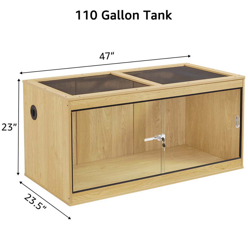 Réservoir de reptile 110 gallons, H 23 po x l 47 po x P 23,5 po, Naturel / naturel