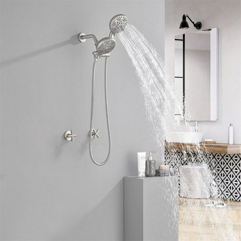 Volume Control Shower System with Rough in-Valve, Brushed Nickel