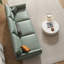 Canapé modulaire vert en cuir véritable-248368157