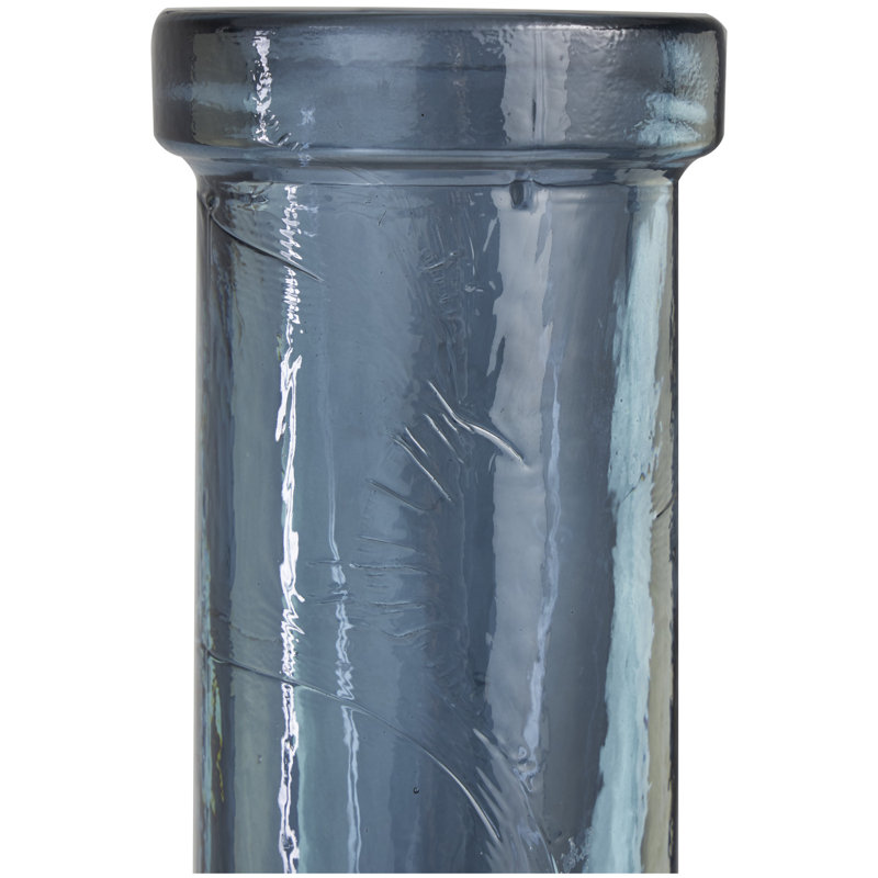Large Northridge Handmade Recycled Glass Decorative Vase, H 30,05 po x l 7,1 po x P 7,2 po, Bleu