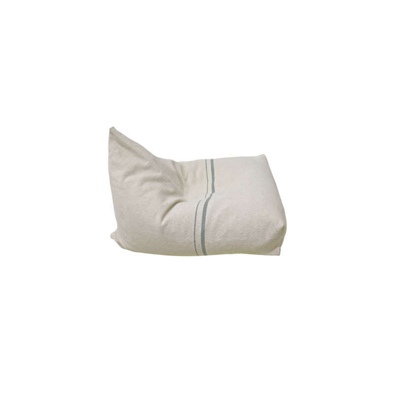 Small Puff Cleo Light Honey, Beige/Blue Cotton Blend
