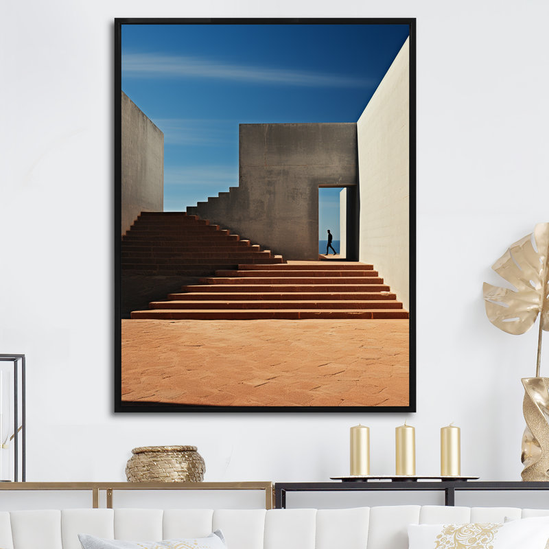 Minimalisme, bâtiment de décor III, H 40 po x l 30 po x P 1,5 po, Cadre flottant noir