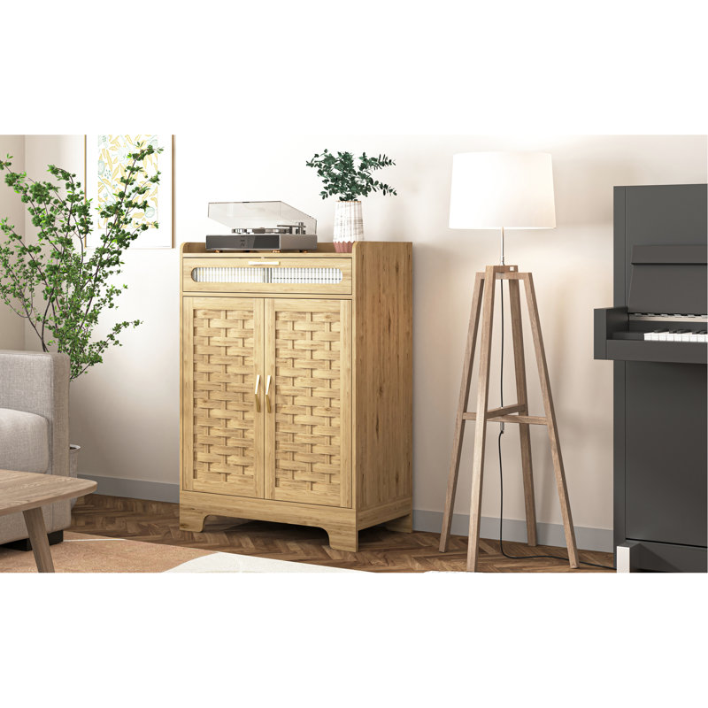 Armoire à café, buffet avec tiroir et tablette réglable, armoire de rangement avec porte de grange