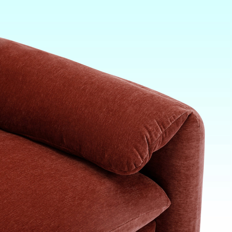 Marithza 37.6'' W Oversized Armchair Accent Chair, Red Chenille