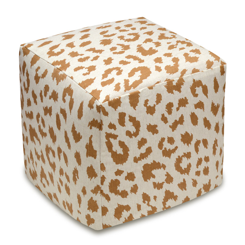Annasophia Upholstered Pouf, Caramel
