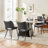 Mackensie Upholstered Dining Chairs Faux Leather Kitchen Chairs with Metal Legs-2099030738